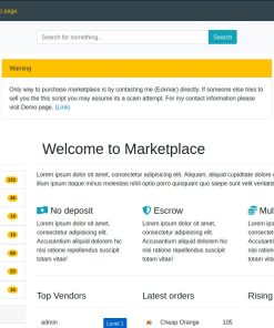 Eckmar’s Dark Web Marketplace Script (Latest Version) – UNIVERSAL