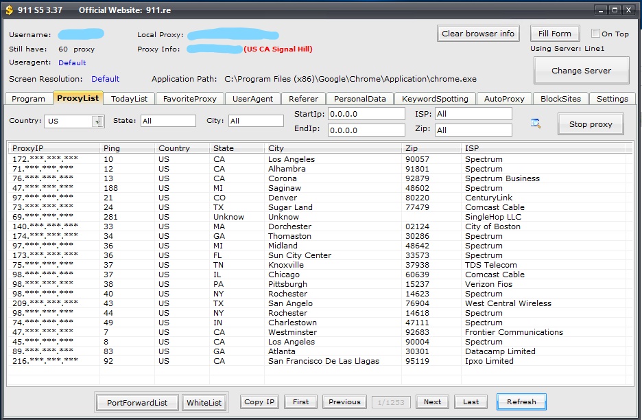 911S5 re Proxy Software Interface