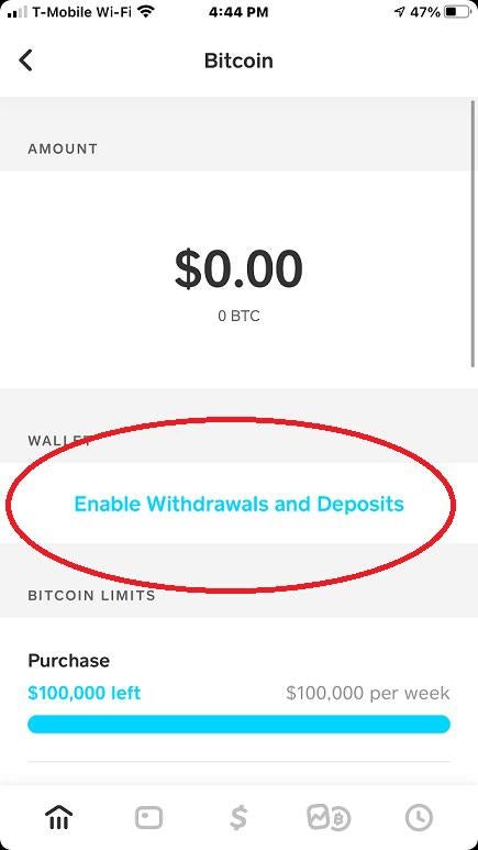 Enable Withdrawals and Deposits on CashApp